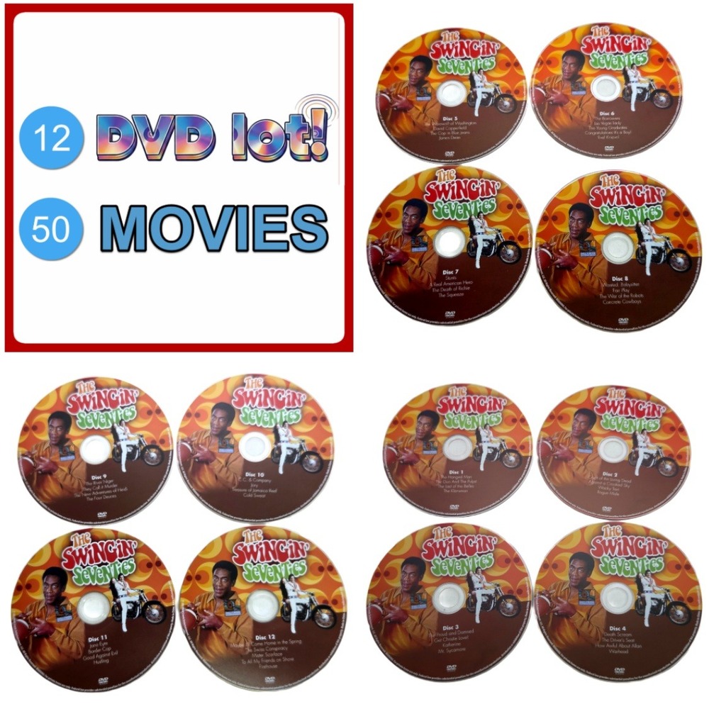 The Swingin Seventies 12 Disc DVD Set 50 Retro Movies Collection Vintage Vibe